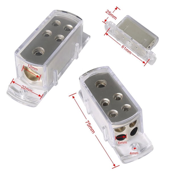 Divisor De Cable De Tierra/Alimentación De Audio De 4 Vías, Bloque De Distribución, Distribuidor De Tierra, Bloque De Conexión Para Amplificador De Coche, Divisor De Audio seitruly VI006928-00