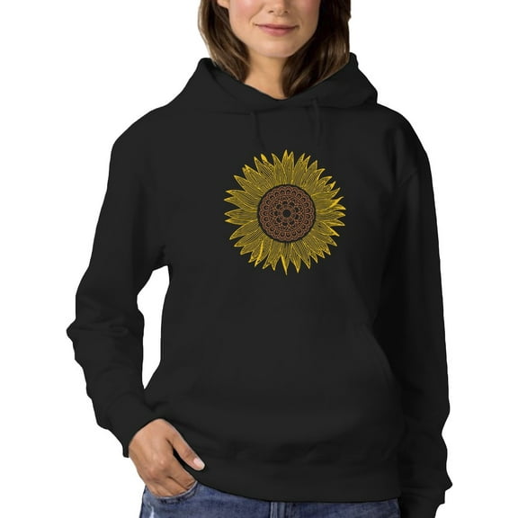 Cute Sunflower Drawing Hoodie Women -GoatDeals Designs, Female Medium