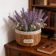 thumbnail image 4 of Ohmyroo Hand Woven Imitation Rattan Flower Basket Rustic Decorative Pot For Indoor Floral Greenery Decor 7.9 Inch, 4 of 6