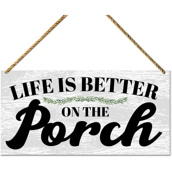Wood Sign 5x10 Inch Porch Wood Sign Decor Door Wall Sign For Front Back Porch Patio Decoration Deck Bar Garden Backyard Decor New House Home Life Is Better On The Porch Wooden Sign Gift For Women Men