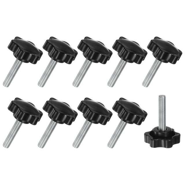 Uxcell 10-Pack Perillas de Sujeción en Estrella, Tornillos de Apriete Manual M8x35mm Mango 38mm