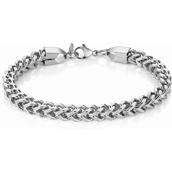 Franco Chain Bracelets for Men 3mm/4mm/5mm/6mm Stainless Steel Men's Bracelet Box Link Chain Bracelet 7-9 Inch