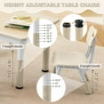 thumbnail image 2 of Kids Study Table and Chairs Set, Height Adjustable Toddler Table and Chair Set for Kids Ages 3-8, 23.6" L x 23.6" W Graffiti Desktop Plastic Children Art Table with 2 Seats, Burlywood, 2 of 5