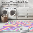 thumbnail image 5 of ODIKA 6'x9' Machine Washable Non-Slip Area Rug, Whirl Fantasy Marble with Fluid Interlocking Ribbon Design High Traffic Rug with Pad, Pink, 485038, 5 of 8