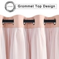 thumbnail image 3 of Hiasan Blackout Curtains with Sheer Overlay, Thermal Insulated Mix & Match Double Layer Window Curtains for Bedroom, Nursery, 2 Panels Swen with Tiebacks, Blush, 52W X 84L, 3 of 7