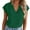 Green, variant on Women's V-Neck Raglan Sleeve Solid Color Top, Casual Loose Fit, Lightweight Fabric, Everyday Summer T-Shirt Khaki M