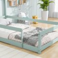 thumbnail image 4 of Twin Size Wood bed with House-shaped Headboard Floor bed with Fences, Light Green, 4 of 7