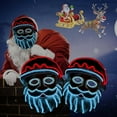 thumbnail image 3 of Fiudx Liquidación de ofertas flash Máscara navideña brillante de alambre de Papá Noel, disfraz LED para cosplay de vacaciones, 3 of 7