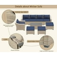 thumbnail image 5 of 9 Piece Modular Outdoor Set Wicker Patio Furniture Conversation Sofa Set, 5 of 7
