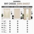 thumbnail image 5 of ShadesU Cordless Zebra Blinds Roller Shades, Cream, 76" W x 72" H, Cordless Safety Design,Free Stop Zebra Shades, Light Filtering, Privacy, Modern Style, Window Treatment,Aluminium Headrail, 5 of 9