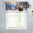 thumbnail image 4 of Cortinas con cenefa de oso, diseño de bosque invernal, animal salvaje, pino, árbol, copo de nieve, privacidad, decorativas, con bolsillo para varilla, cortinas cortas para ventana, 54 x 18 pulgadas, 4 of 5