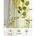 thumbnail image 6 of Sage Green Leaves Sheer Curtains 63 Inch Length 2 Panels Set for Living Room/Bedroom, Summer Botanical Farmhouse Watercolor Leaf Kitchen Curtains Grommet Curtains Window Treatments 42"x63"x2, 6 of 7
