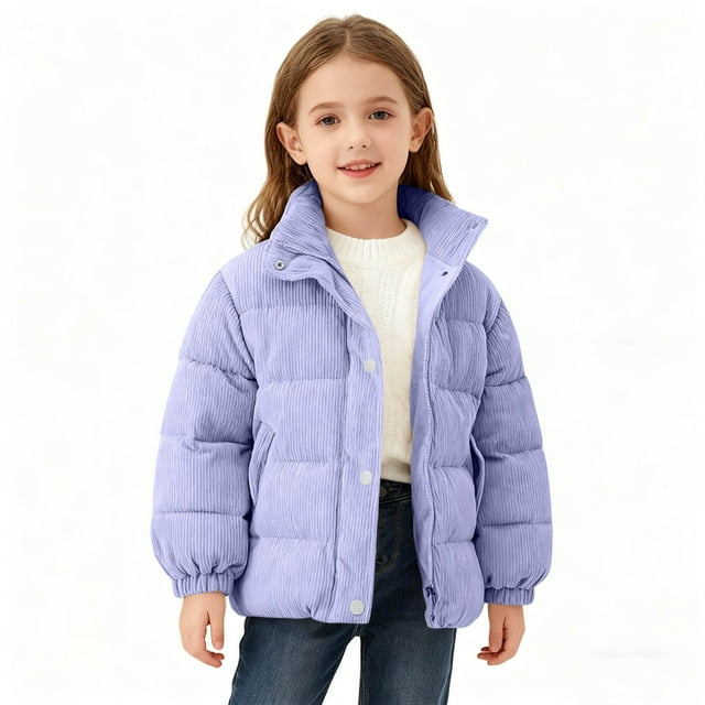 Chaquetas y abrigos casuales de manga larga sin capucha para niños, chaqueta de color sólido con apertura de bolsillo, chaqueta informal de invierno con cuello alto corto, blusa de poliéster para niño