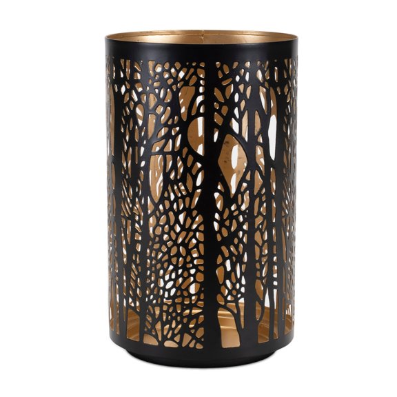 Melrose Forest Trees Punched Metal Candle Holder - 8.25" - Set of 2