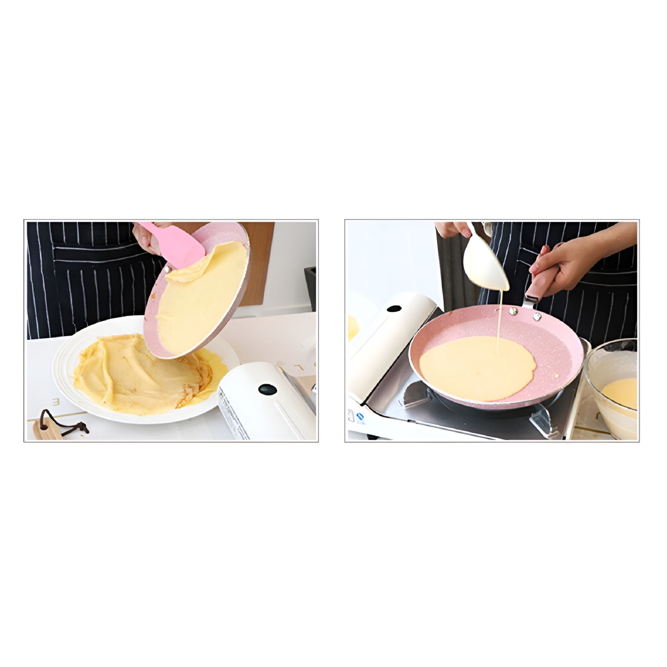 ACDANC Square Non Stick Crepe Pan Frying for Restaurant Pink