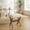 Summer Sand and Brown, variant on LEDREM Makeup Stool with Solid Wood X-Legs, Padded Vanity Stool, Footrest for Bedroom, Entryway, 16.5 x 18.1 x 12.6 Inches, Summer Sand and Natural Beige