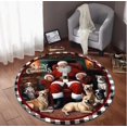 thumbnail image 3 of 120*120cm Christmas Gingerbread For Man Round Rug - Soft, Absorbent & Non-Slip, Stain-Resistant Flannel Memory Foam Mat for LivingSnow Snowflake Snowman Light Christmas Decorative Kitchen Mats , Home, 3 of 8