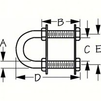 Sea-Dog 080033-1 Twin Shank Bow Eye - 2-1/2" Shaft