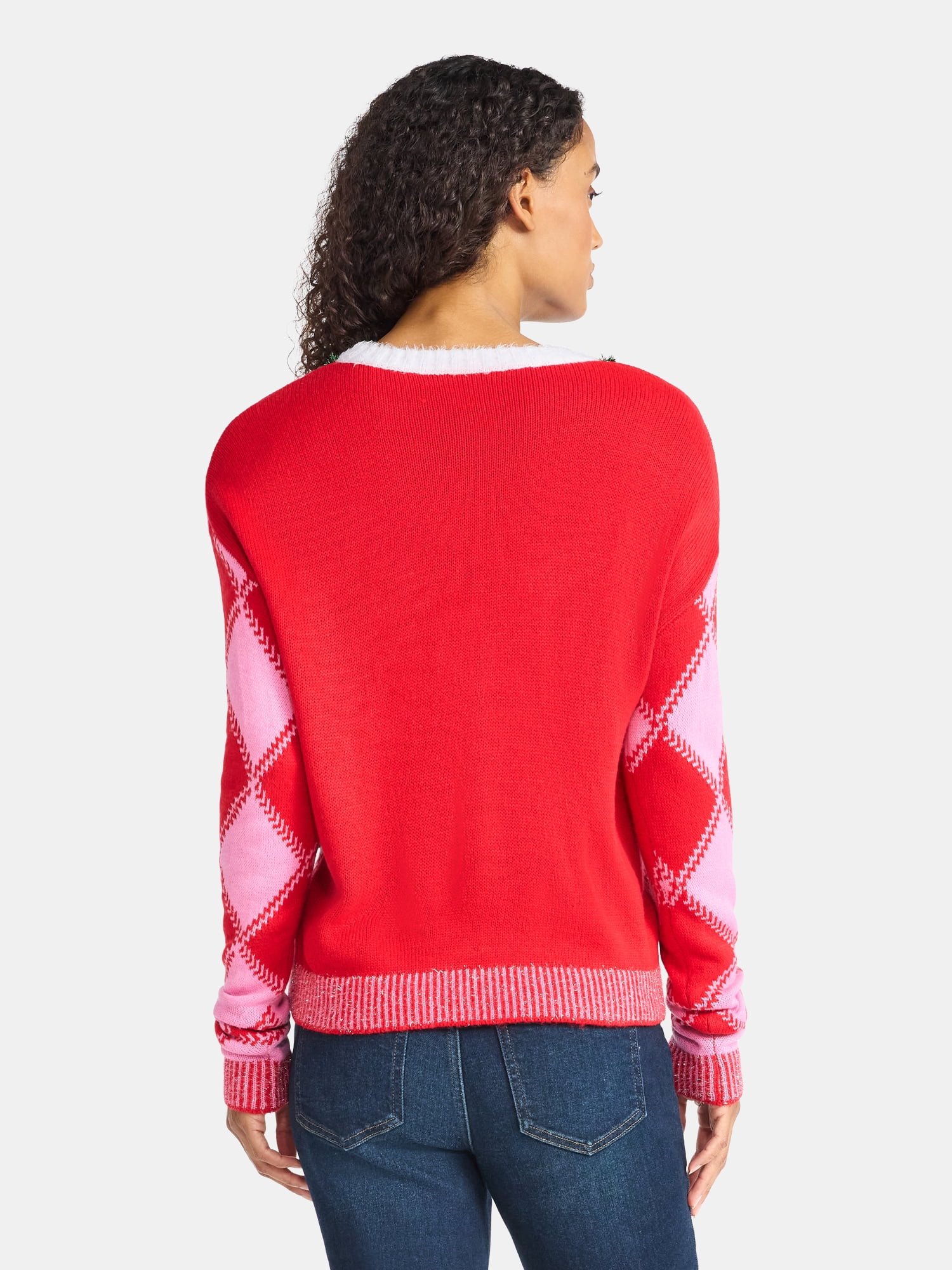 Holiday Time Women's Embellished Pullover Christmas Sweater, Midweight, Sizes XXS-XXXL