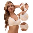 thumbnail image 3 of Unique Bargains Women's Lace Polka Dots Wirefree Sleep Nursing Bras XL Beige, 3 of 6