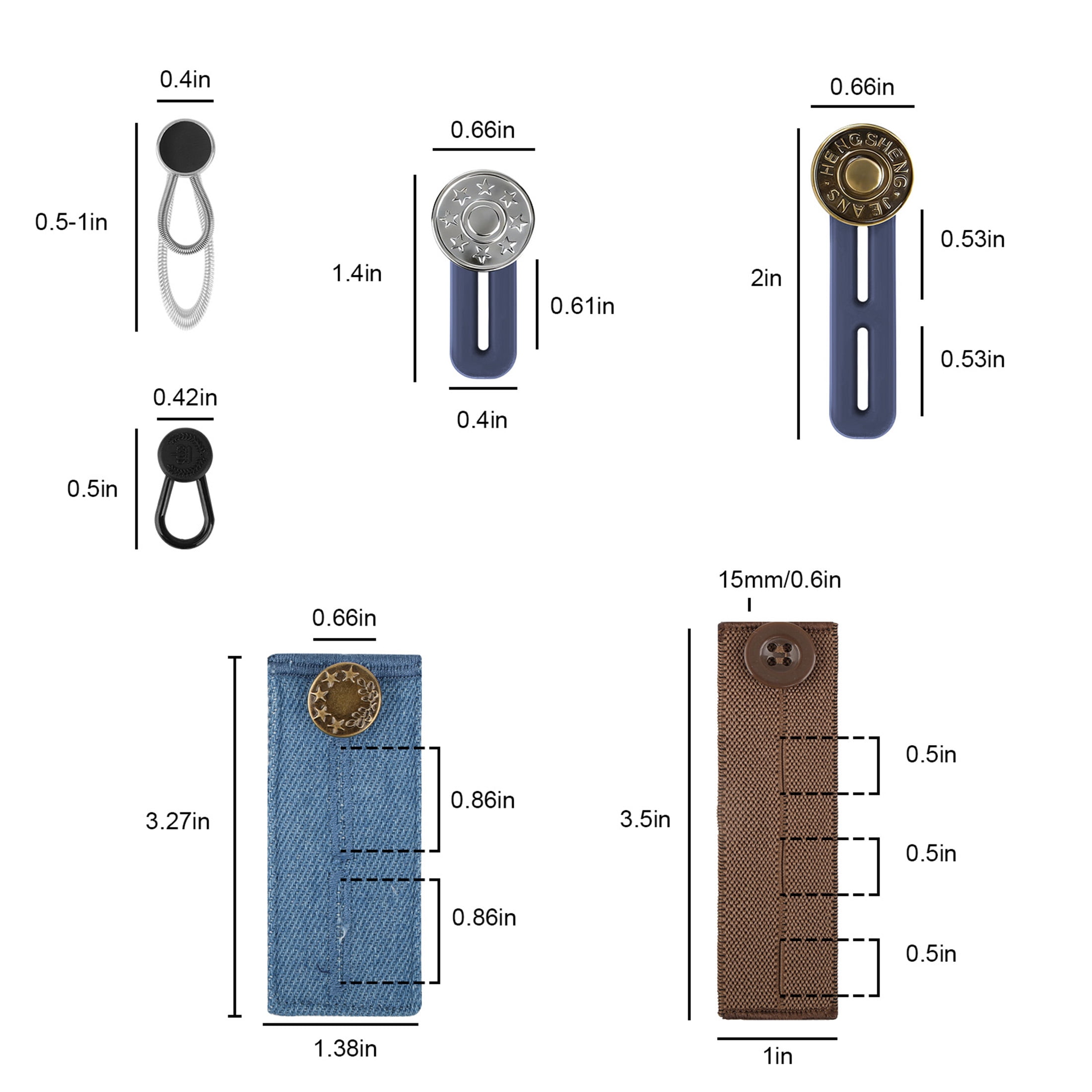 41pcs Waistband Extenders, EEEkit Blue Button Fabric Waist Extenders for Men Women Pregnancy Jeans Skirt Collar Dress