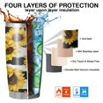thumbnail image 7 of 20oz Tumbler with Lid and Straw Stainless Sunflowers Steel Vacuum Insulated Water Coffee Tumbler Cup, Double Wall Vacuum Insulated Travel Mug Reusable Tumblers for Ice Drinks, Hot Beverage, 7 of 7