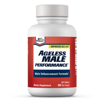 Ageless Male Performance Nitric Oxide Booster for Men - Promote Blood Circulation, Arousal, Energy Production, Drive, Stamina,  Supplement, 60 Ct