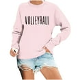 thumbnail image 2 of QUNYINEY Long Sleeve Sweatshirt for Women Crew Neck Casual Pink Volleyball Mom Tops Drop Shoulder Loose Pullover Sweatshirts, 2 of 4