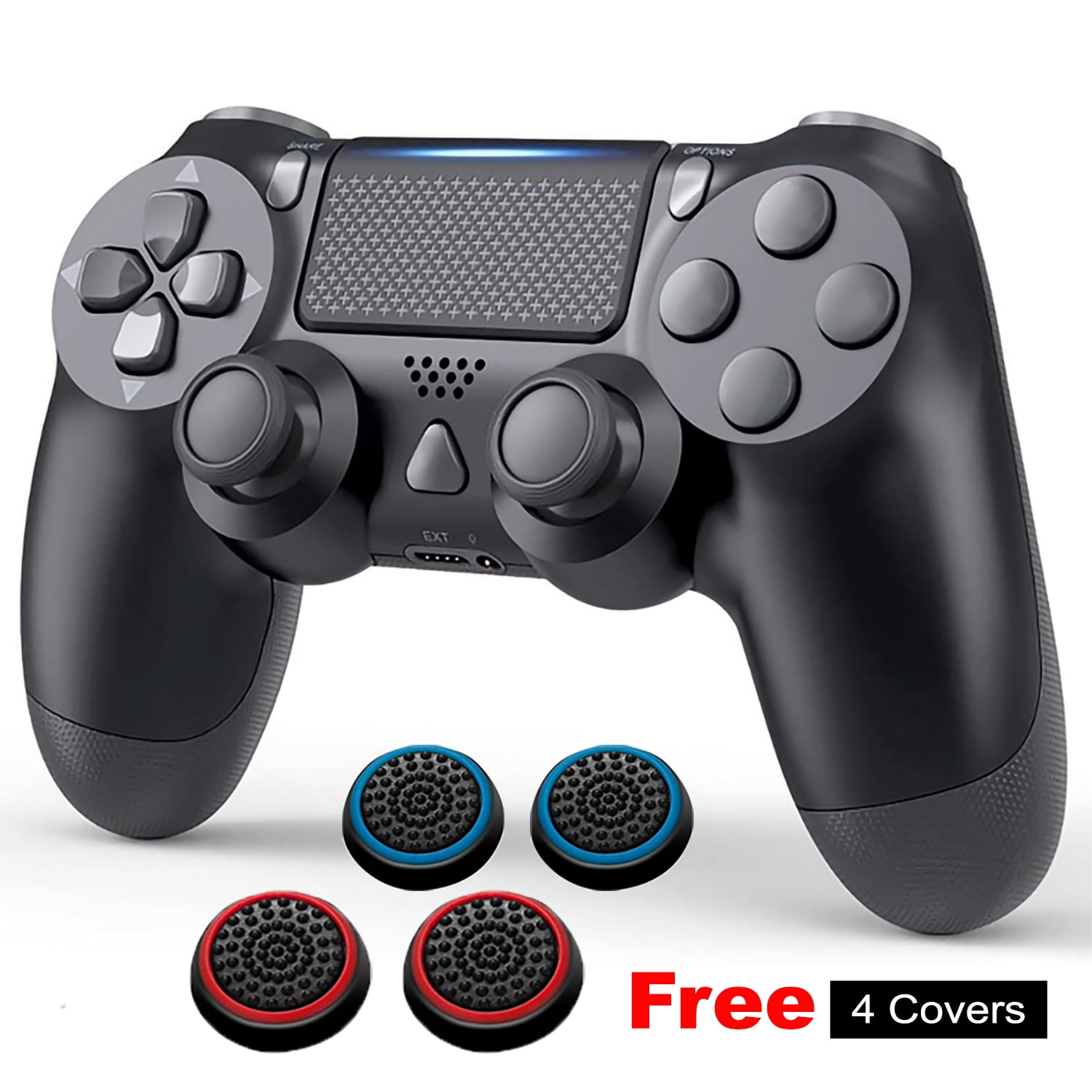 Wireless Controller Dual Vibration Game Joystick Controller for PS4/  Slim/Pro Compatible with PS4 Console (Jet Black)