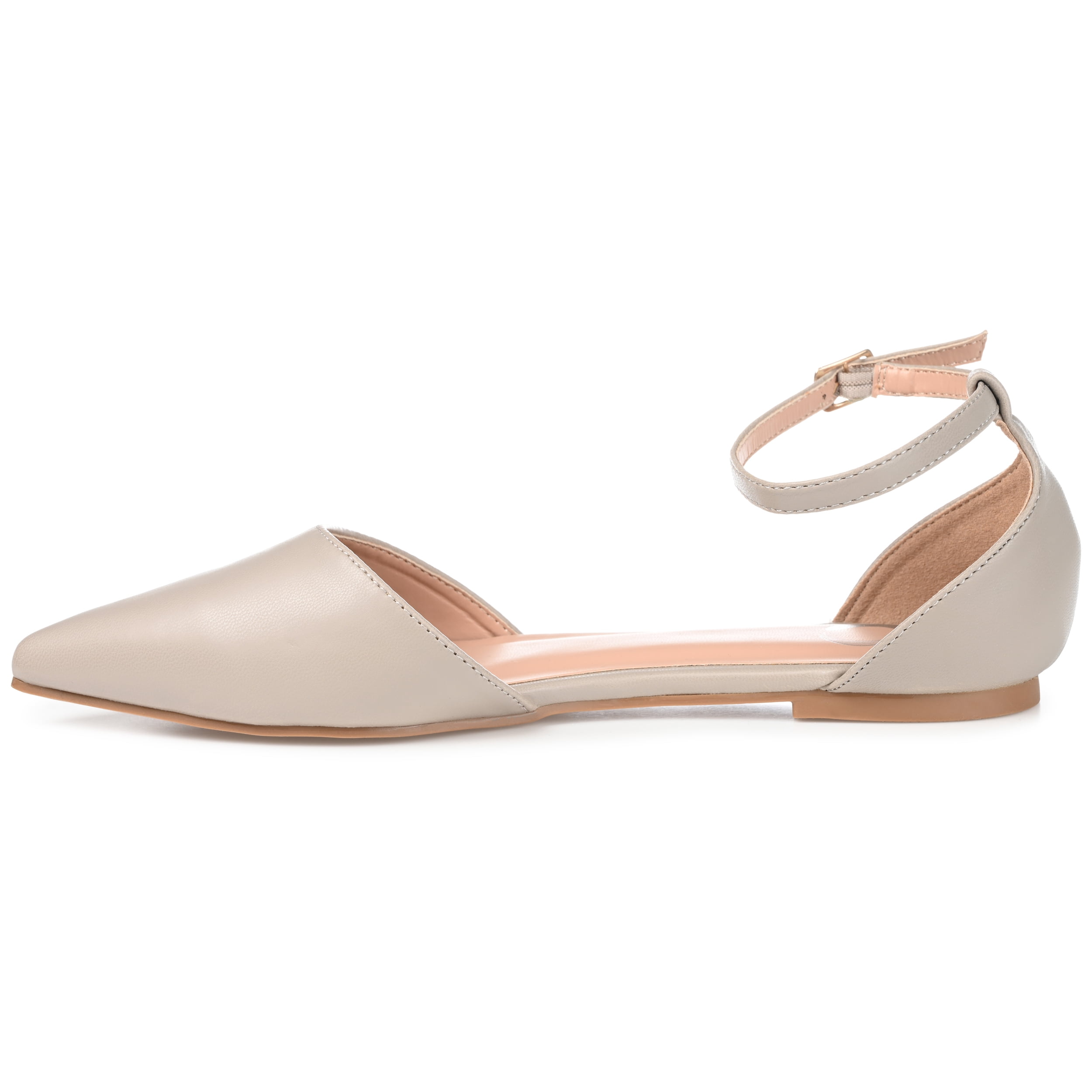 Journee Womens Reba Buckle Pointed Toe Ballet Flats, Widths Available