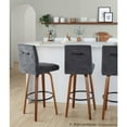 thumbnail image 4 of LumiSource Hank 30" Fixed-Height Barstool - Set of  2, 4 of 10