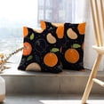 thumbnail image 6 of LALILO Throw Pillow Covers Orange Fruits Black Orange Fruit Doodle Black Cushion Cover 18" x 18", 2 Pack, 6 of 6