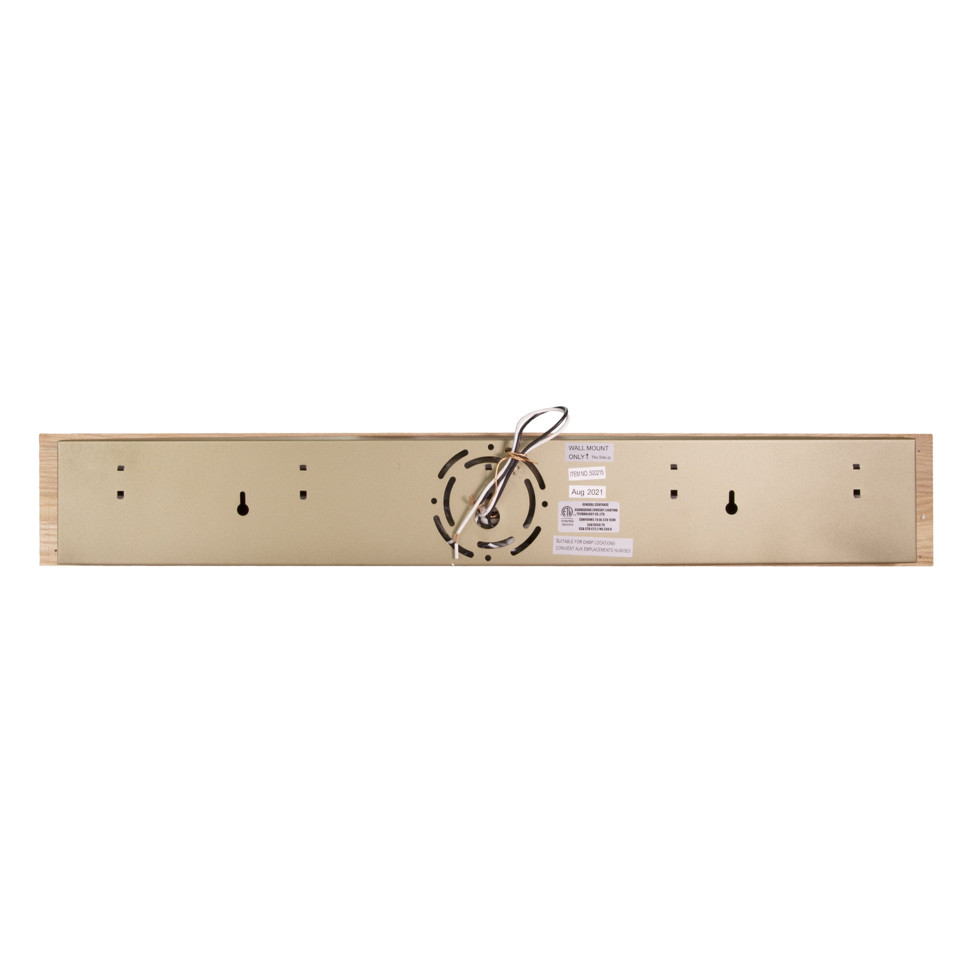 Design House WM550021 5-Light Vanity Strip Light Contemporary Dimmable for Bathroom, Bedroom, Makeup Vanity, Honey Oak