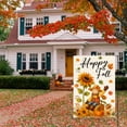 thumbnail image 3 of Sm:)e Fall Garden Flag 12x18 Inch Double Sided - Seasonal Decorative Flag Rustic Autumn Outdoor Yard Decor, Sunflower Maple Leaves and Scarecrow, 3 of 7