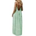 thumbnail image 6 of asdoklhq Cocktail Dresses for Women Maxi Dresses Summer Dress for Women Fashion Sleeveless Backless Cami Dresses Spaghetti Strap Flowy Long Sundress withback Green 3X, 6 of 9