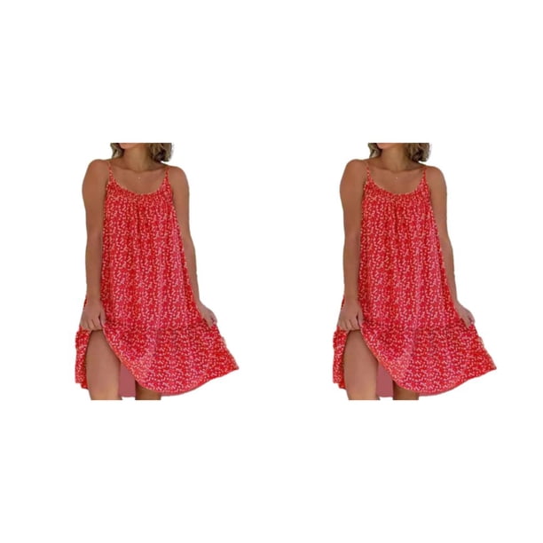 Vestido Qarigey Maxi Boho Elegante Rojo L