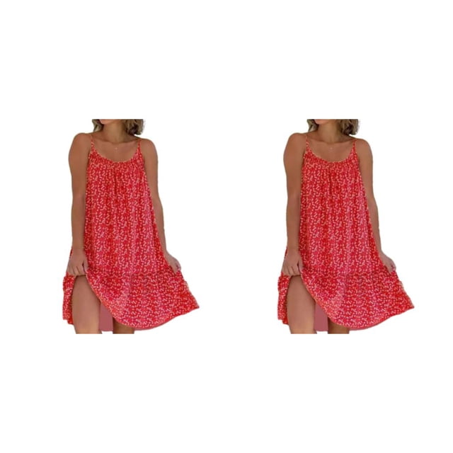 Vestido Qarigey Maxi Boho Elegante Rojo L