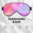 thumbnail image 3 of PAYOHTO Texture Bright Pink Spray Soft Sleep Mask Comfort Pure Silk Eye Cover for Travel Office Camping, 3 of 7