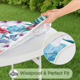 thumbnail image 5 of 44in Round Tablecloth with Elastic Edge, Waterproof Fitted Table Cover for 36-44" Tables, Floral Theme Polyester Reusable Table Cloths Wipe Clean for Picnic, Dining, Outdoor Use and Party Decor, 5 of 7