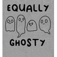 thumbnail image 2 of "Equally Ghosty" Kids Halloween Cartoon Ghosts Adult Heather Gray Long Sleeve Hoodie-Medium, 2 of 3