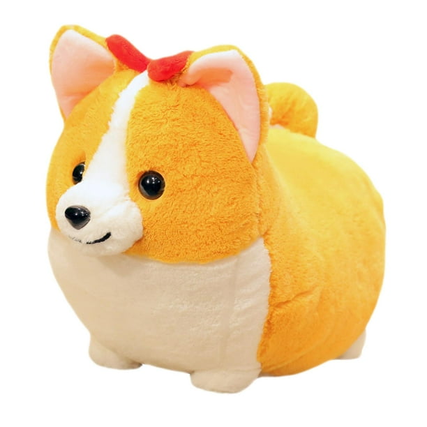 Juguete de peluche de perro Akita, regalos del Día de San Valentín para niños, cojín de felpa de simulación, muñecas para mascotas, modelo Shiba Inu , corbata de moño Hugo Muñeco de peluche