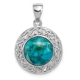 thumbnail image 1 of 925 Sterling Silver Turquoise Necklace Pendant Charm, 1 of 6