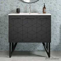 Annecy 36" Freestanding Bathroom Vanity in Phantom Black with Sink Top