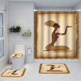 thumbnail image 1 of Accesorios de baño Cortina de ducha de poliéster con impresión digital 3D de niña africana Cortinas divisorias para baño, 1 of 6