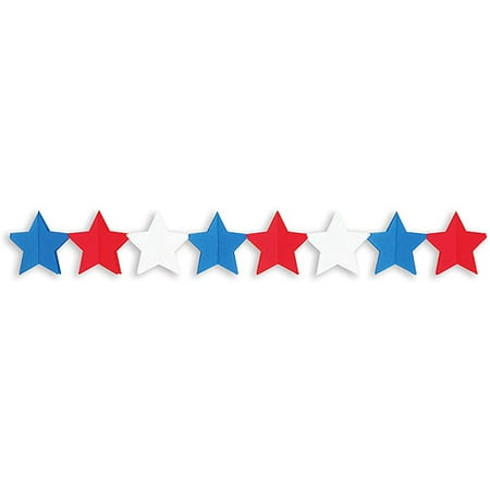 10' Garland, Patriotic Stars