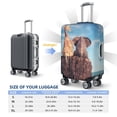 thumbnail image 4 of Gukieu Elephant And A Giraffe Sitting On A Rock Admiring The Ocean Print Suitcase Protective Cover, Elastic Zipper Buckle Suitcase Protective Cover, Suitable for Travel, Business Trip-Large, 4 of 7