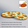 thumbnail image 4 of Cantaloupe Microfiber Leather Round Coasters (6PCS) - 11x11 cm/4.3x4.3 in - Set of 6 Drink Coasters for Home and Office Use, 4 of 6