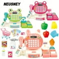 thumbnail image 2 of CHUANK Mini Cash Register with Shopping Cart Vegetable and Fruit Computer Toy  Simulated Supermarket Cashier Scanning with Light and Sound Effects Interactive Toy Set  All Accessories are, 2 of 7