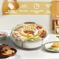thumbnail image 4 of SPOKKI Divided Rotating Serving Tray with Lid and Handle Snackle Box Container for Fruits Snacks Veggie, 4 of 7