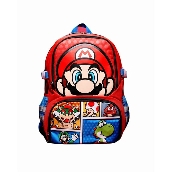 Super Mario Brothers Favorite Characters Youth 16" Sports Backpack and Gym Bag
